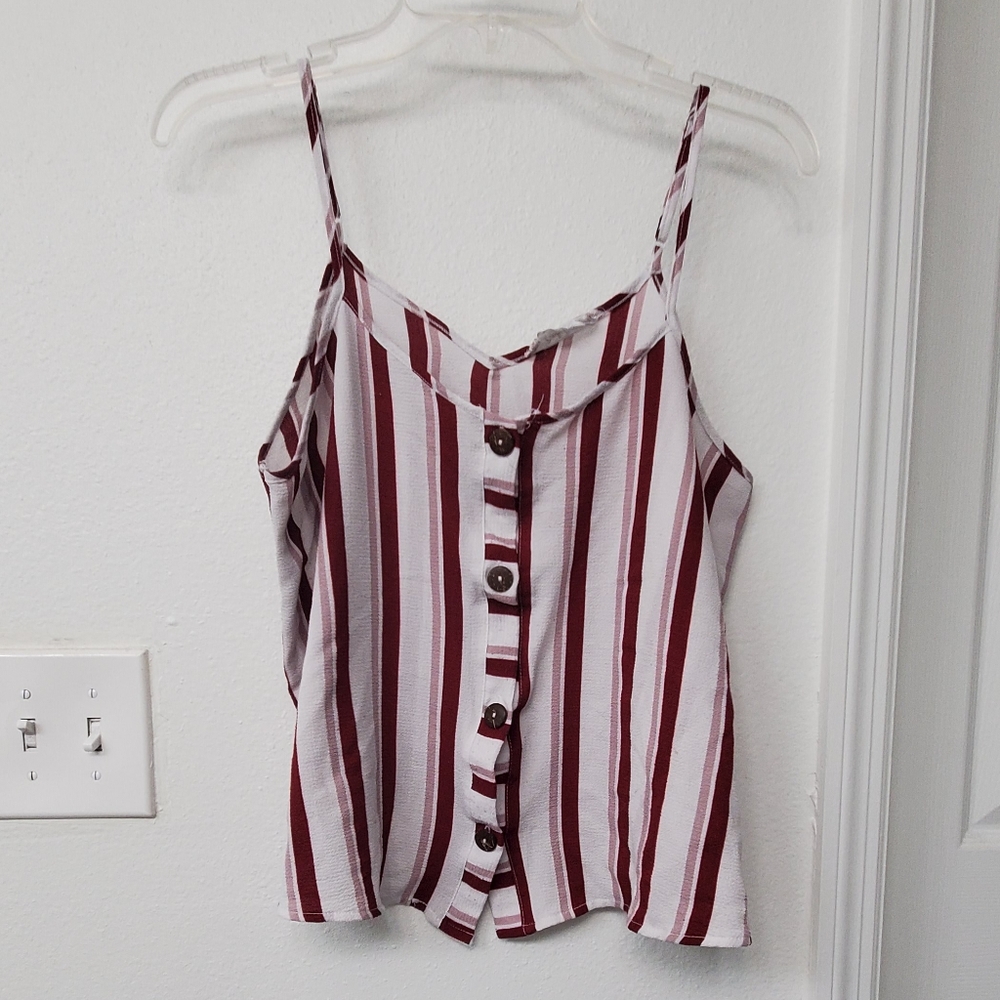 Button Down Cropped Tank